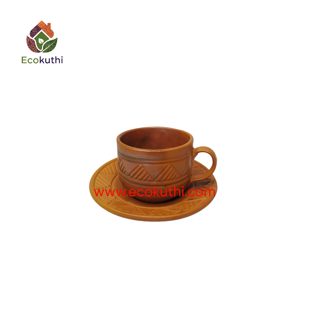 Clay Tea Cup with Saucer