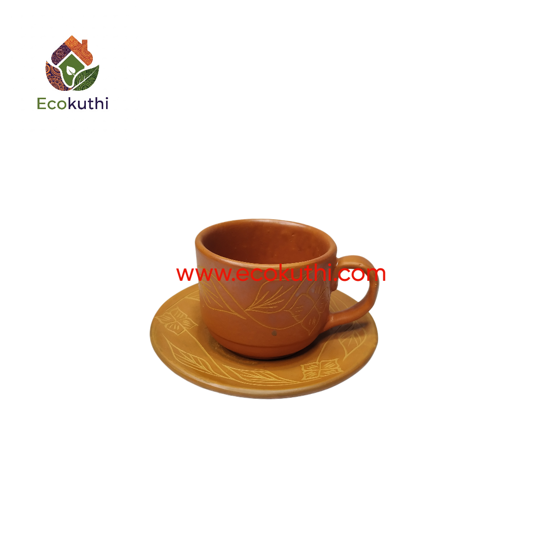 Clay Tea Cup with Saucer