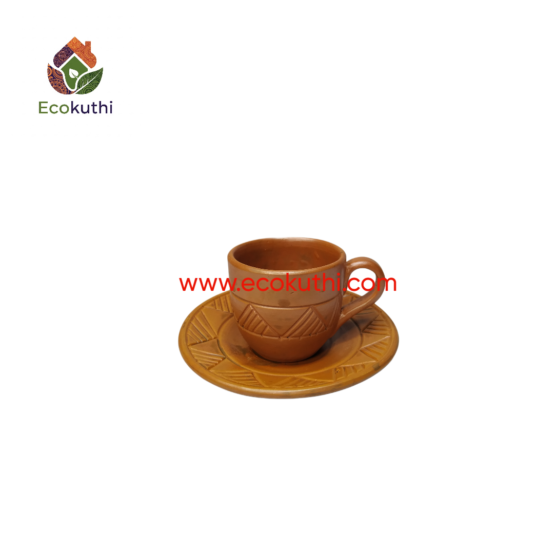 Clay Tea Cup with Saucer