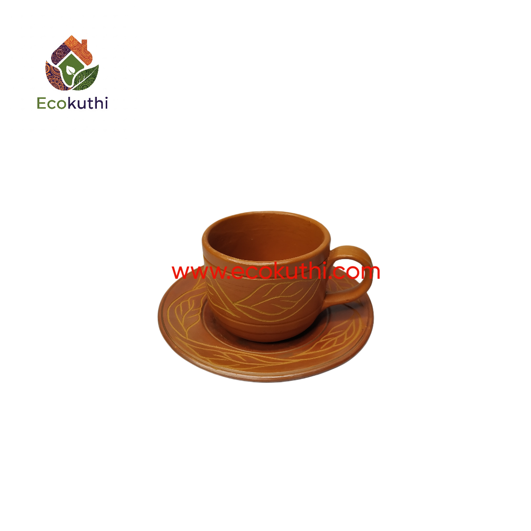 Clay Tea Cup with Saucer