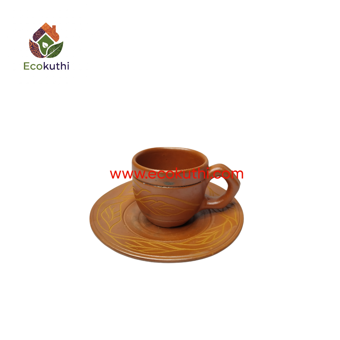 Clay Tea Cup with Saucer