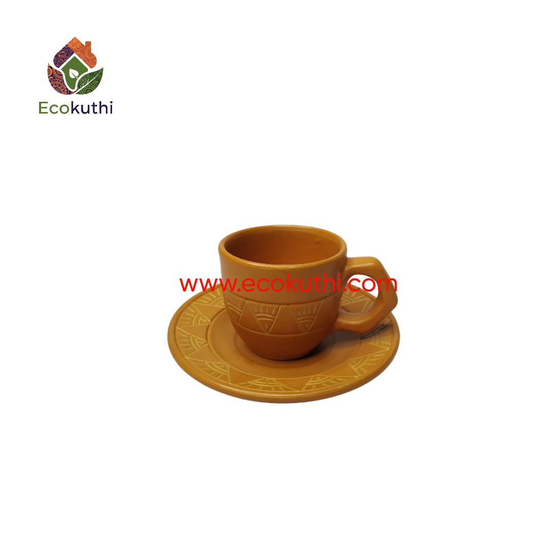 Clay Tea Cup with Saucer