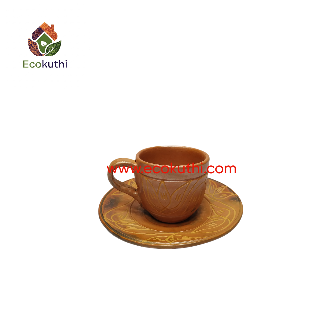 Clay Tea Cup with Saucer