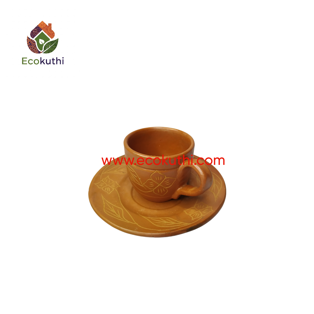 Clay Tea Cup with Saucer