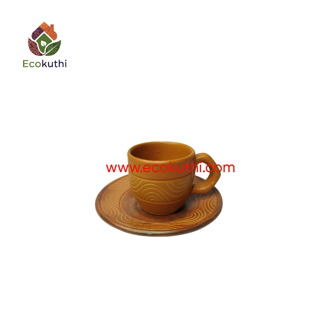 Clay Tea Cup with Saucer