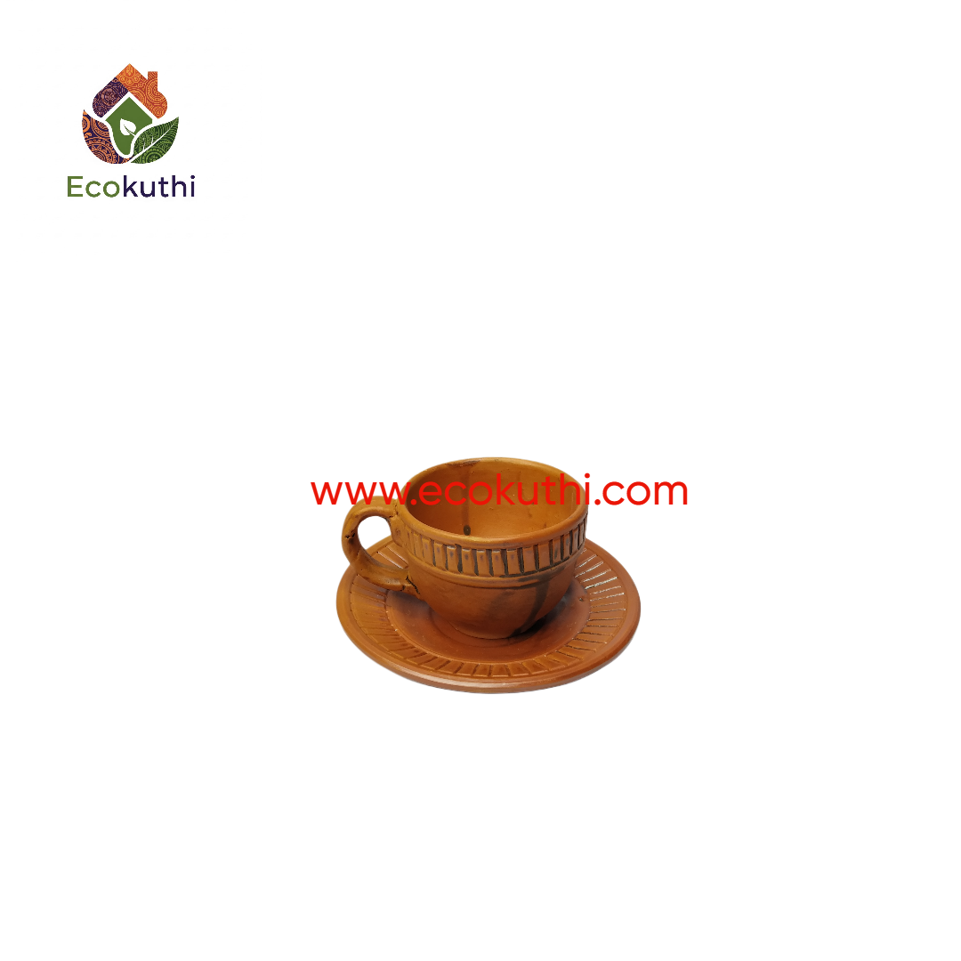 Clay Tea Cup with Saucer