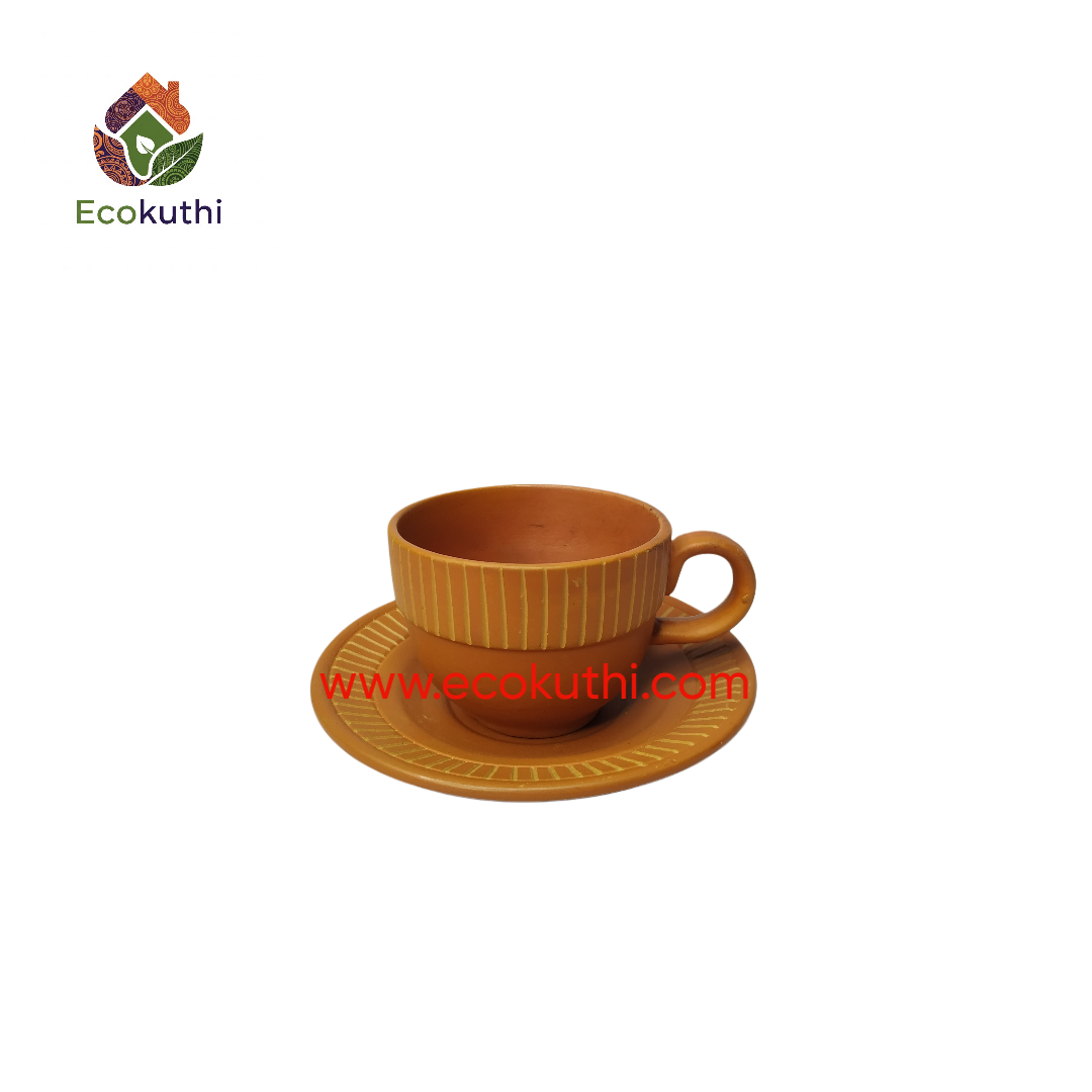 Clay Tea Cup with Saucer
