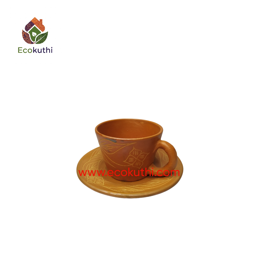 Clay Tea Cup with Saucer
