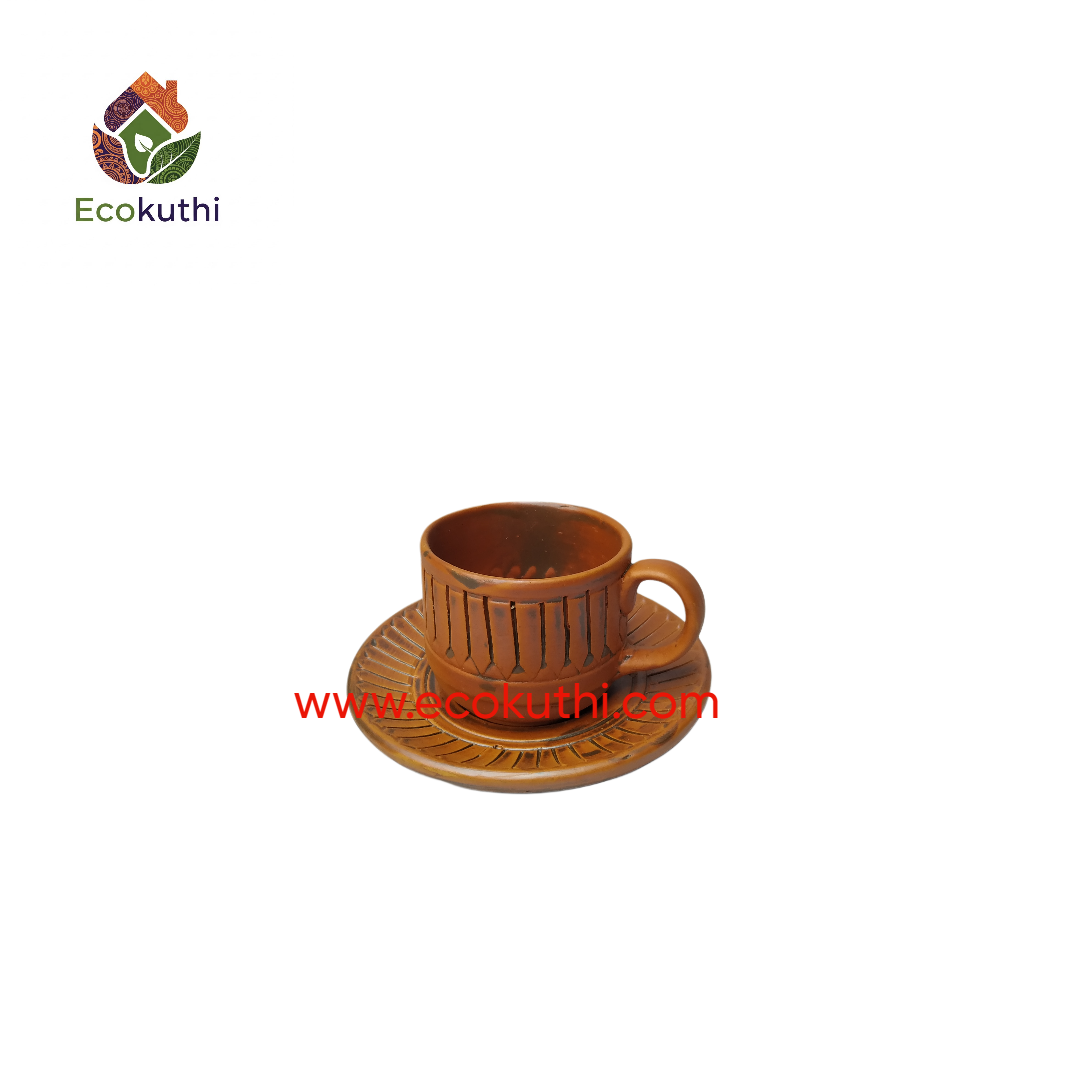Clay Tea Cup with Saucer