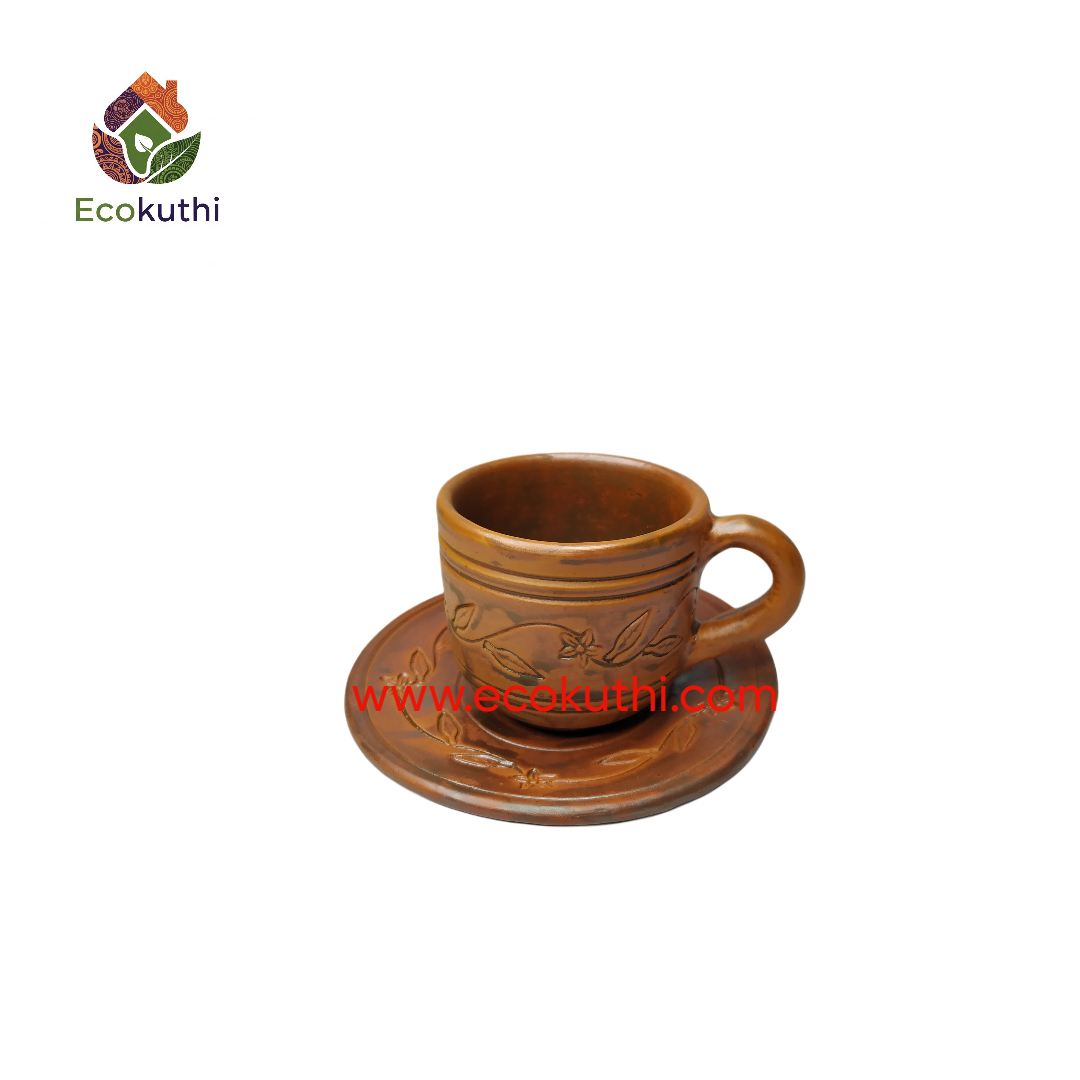 Clay Tea Cup with Saucer