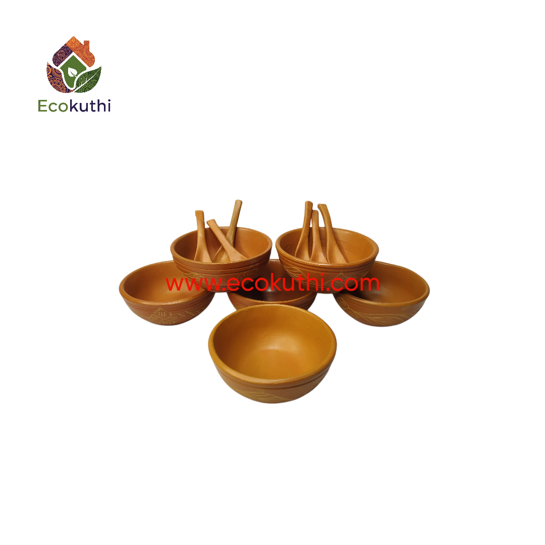 Clay Desrt bowl / Vorta Bati with spoon