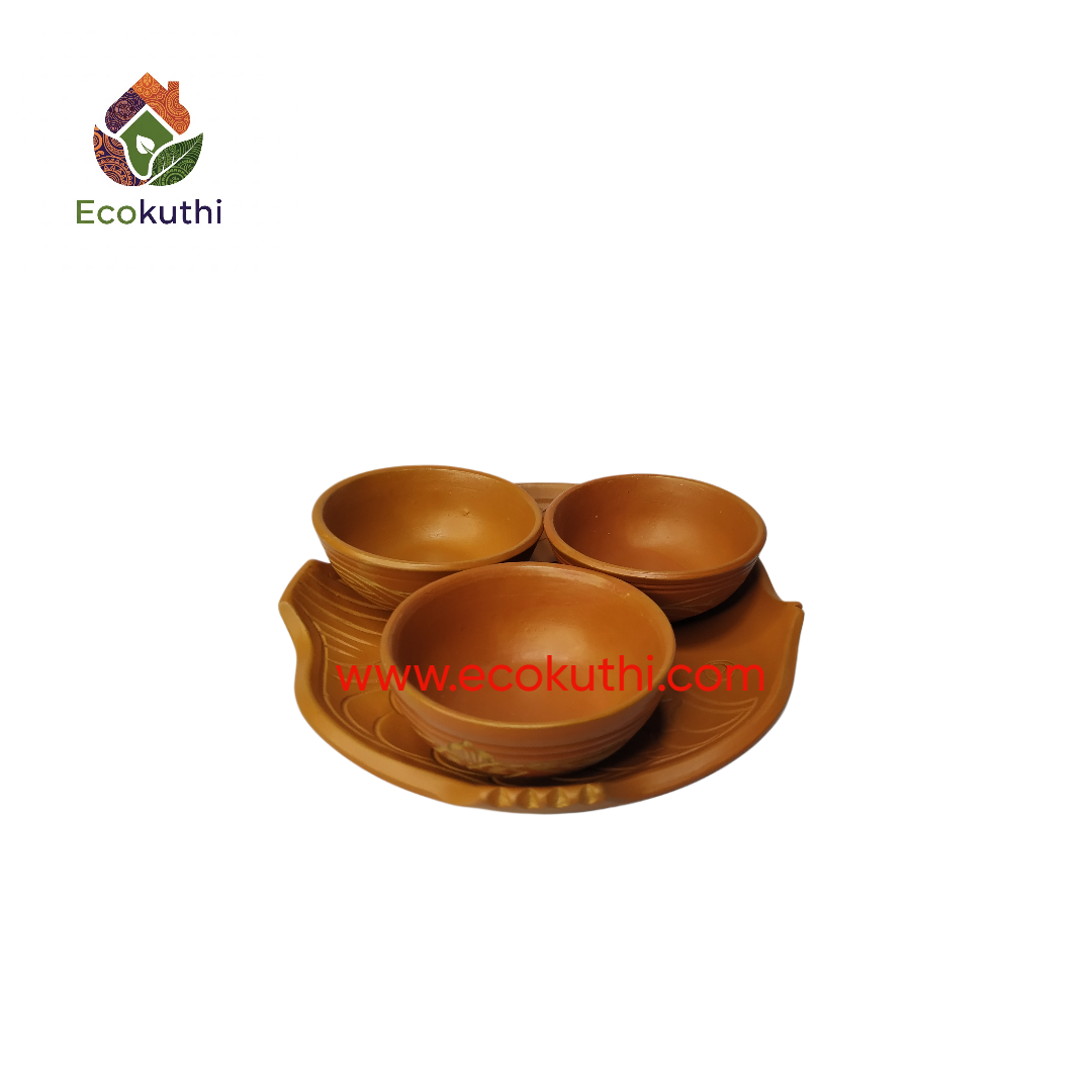 Clay Desrt bowl / Vorta Bati with Fish Tray