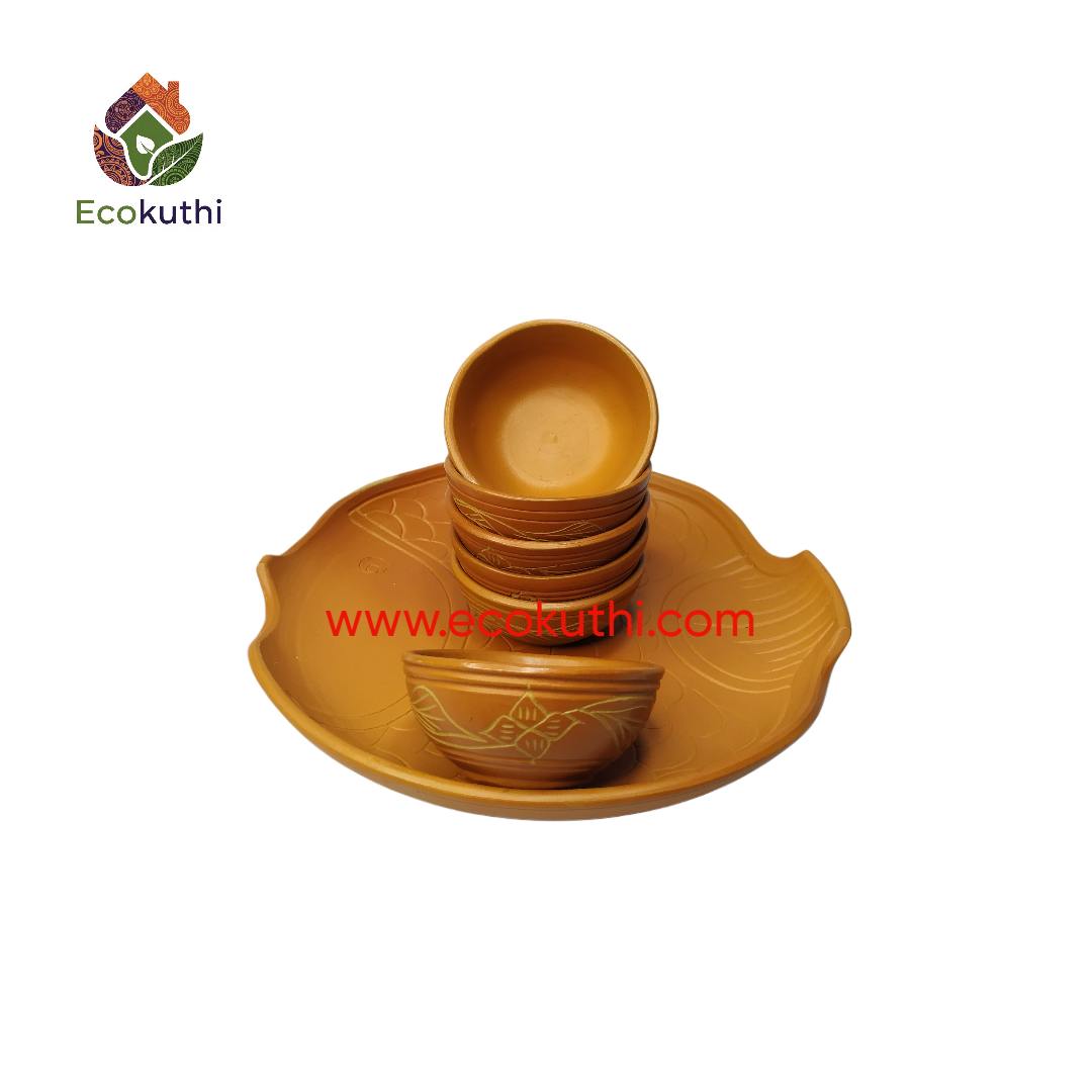 Clay Desrt bowl / Vorta Bati with Fish Tray