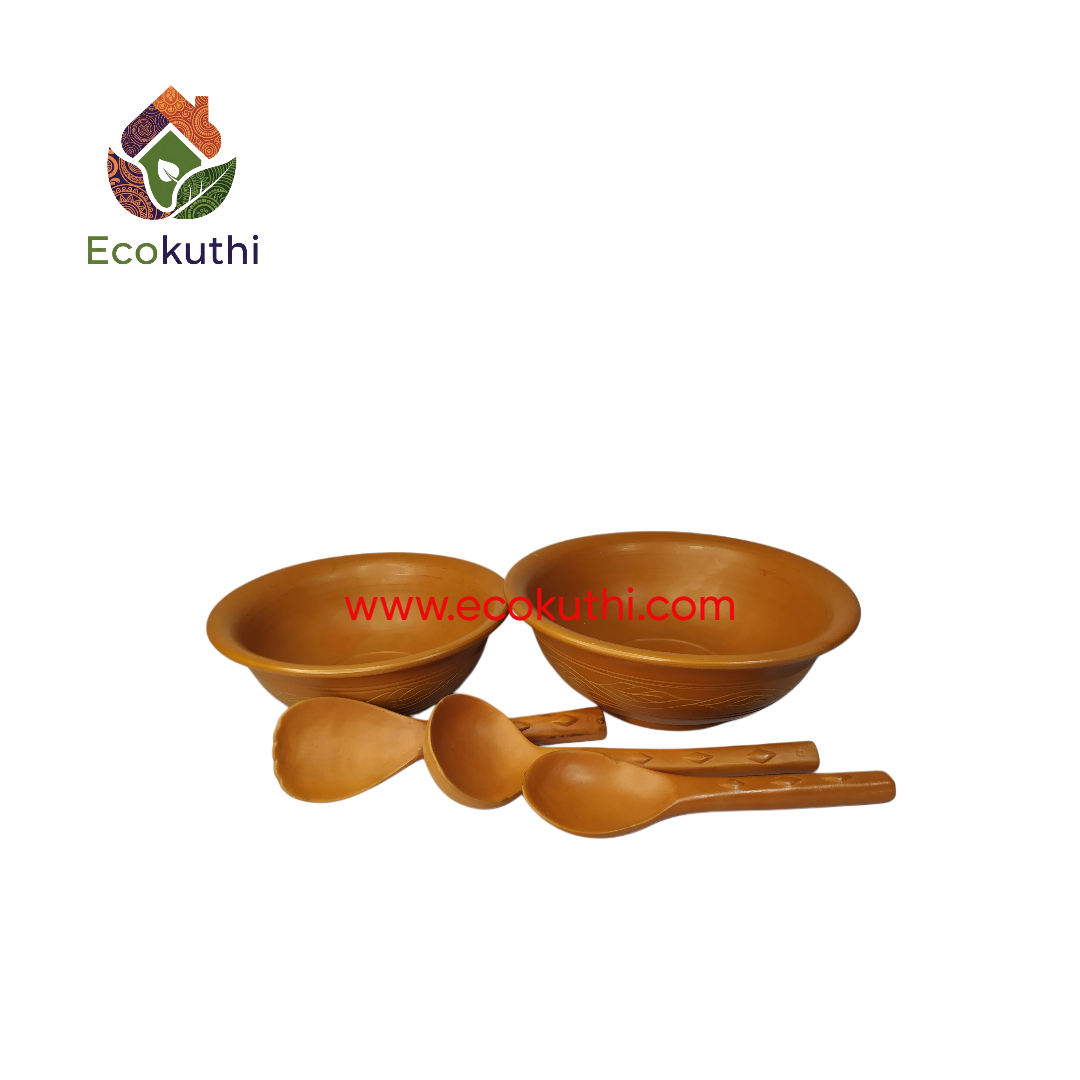 Clay Rice bowl or Curry Dish Pata Design