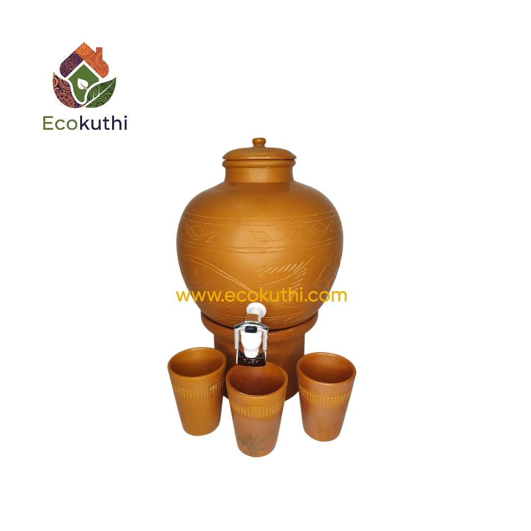 Buy a Jar and get 3 glasses FREE- Round Shape 8 liter Jar