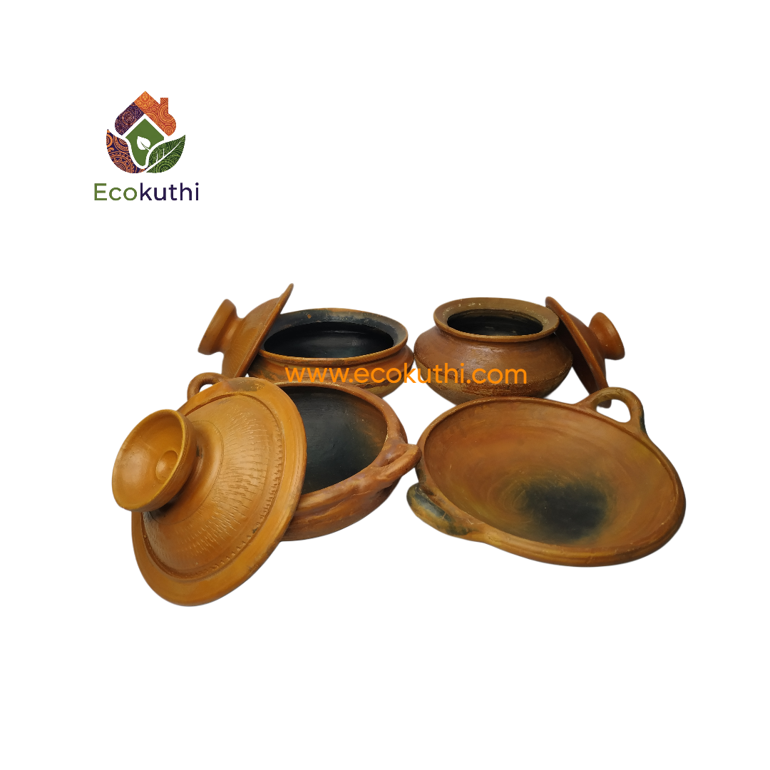 Clay Rice ,Curry .Bread Cooking Pot-Pan- 7 Pieces ( M Seize )