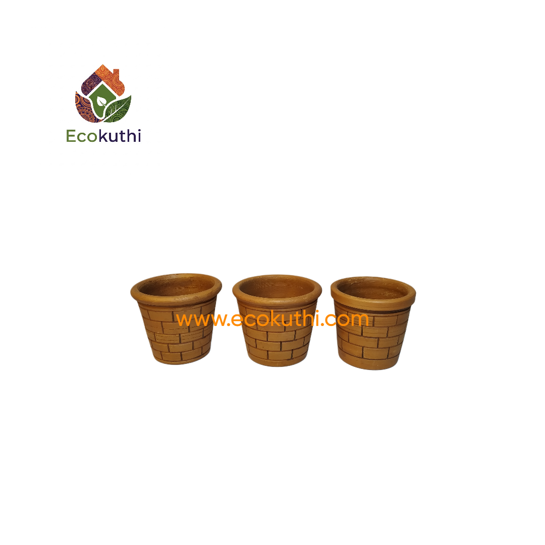 Clay Mini Tub Glass Shape Bricks Design