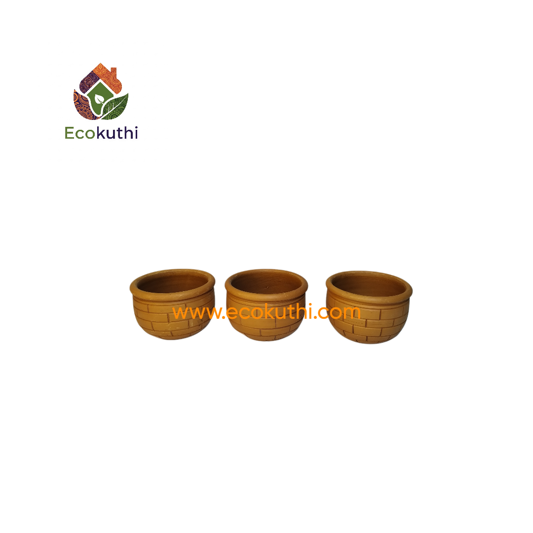 Clay Mini Tub Round Shape Bricks Design