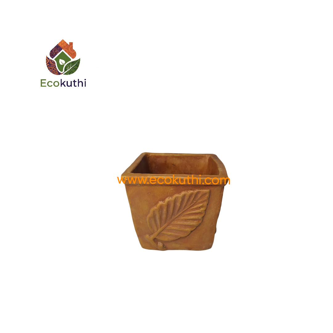 Clay Square Nakshi Tub & Pot