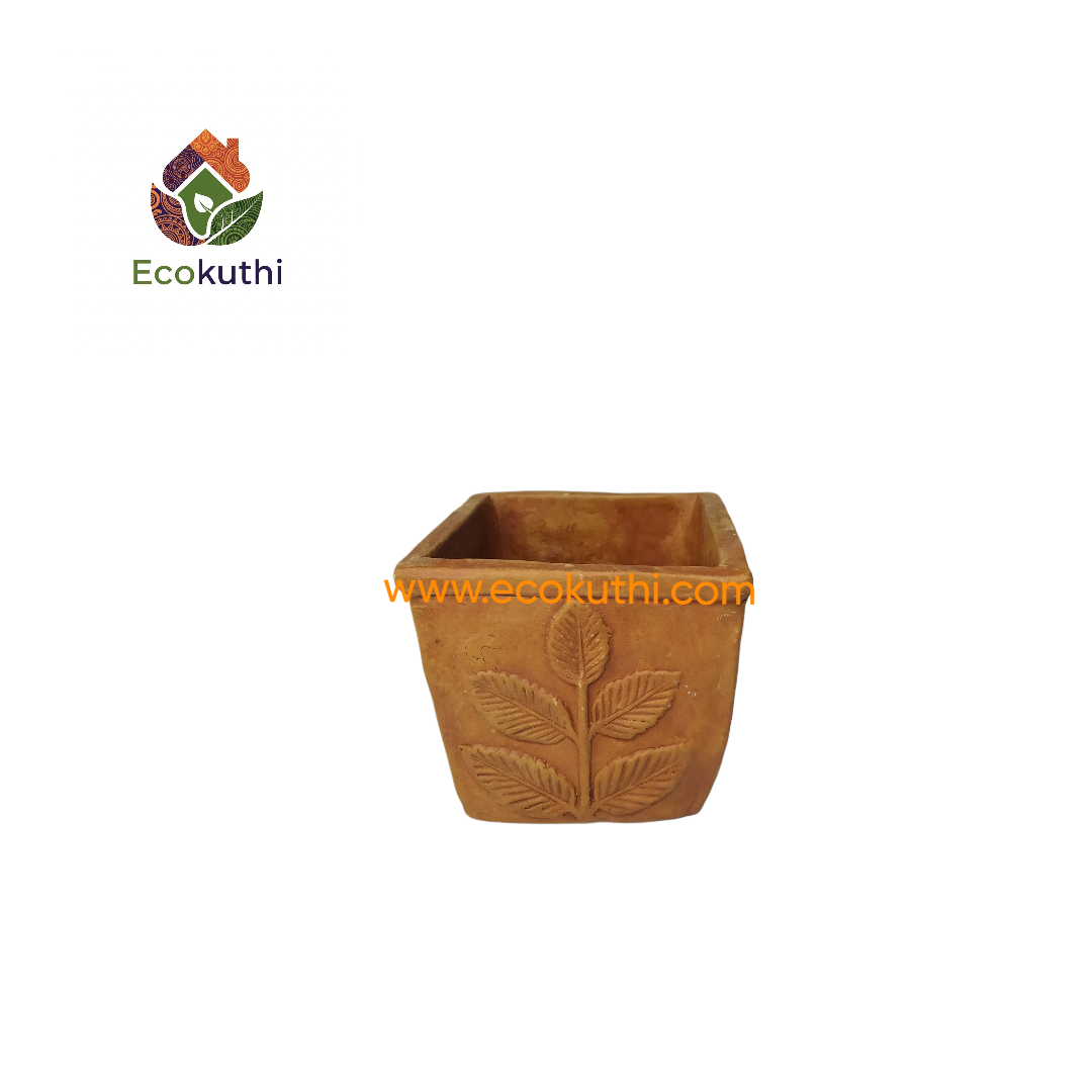 Clay Square Nakshi Tub & Pot