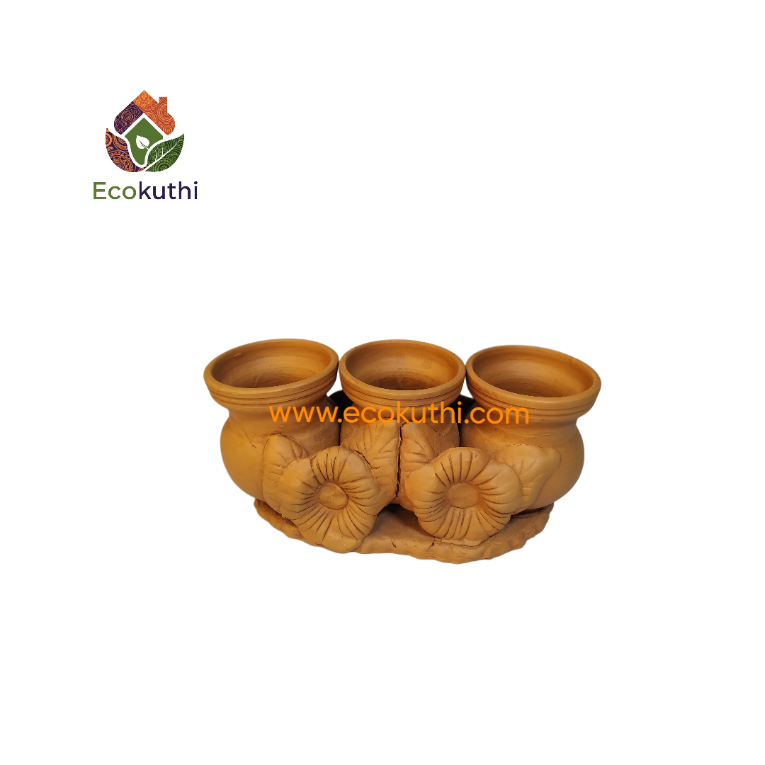 3-in-1 Triple Terracotta Mini Pot Set