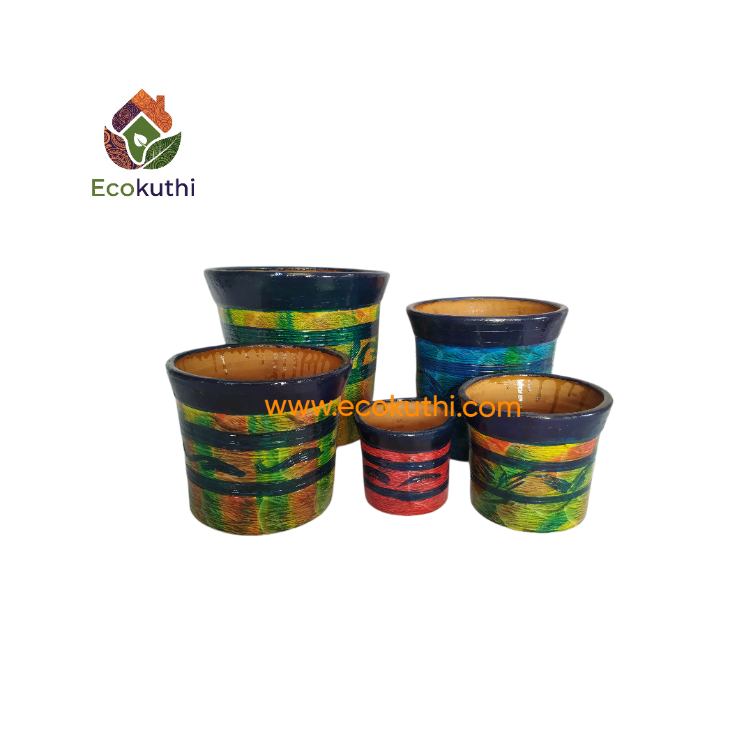 Clay Mixed Clour Pot