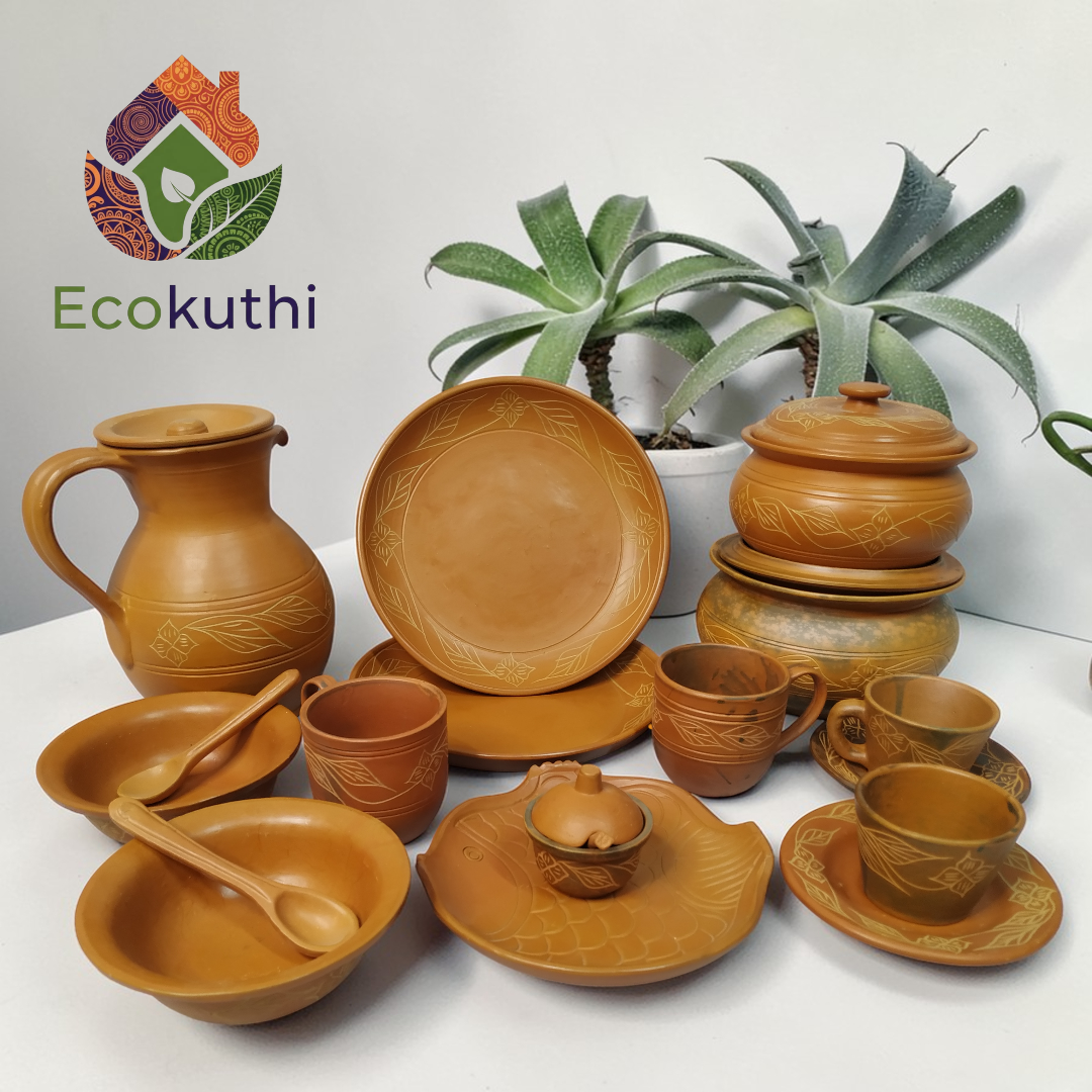 প্রিমিয়াম টেরাকোটা ডিনার সেট - Premium Terracotta Dinner Set  20 pcs (Pack-01)