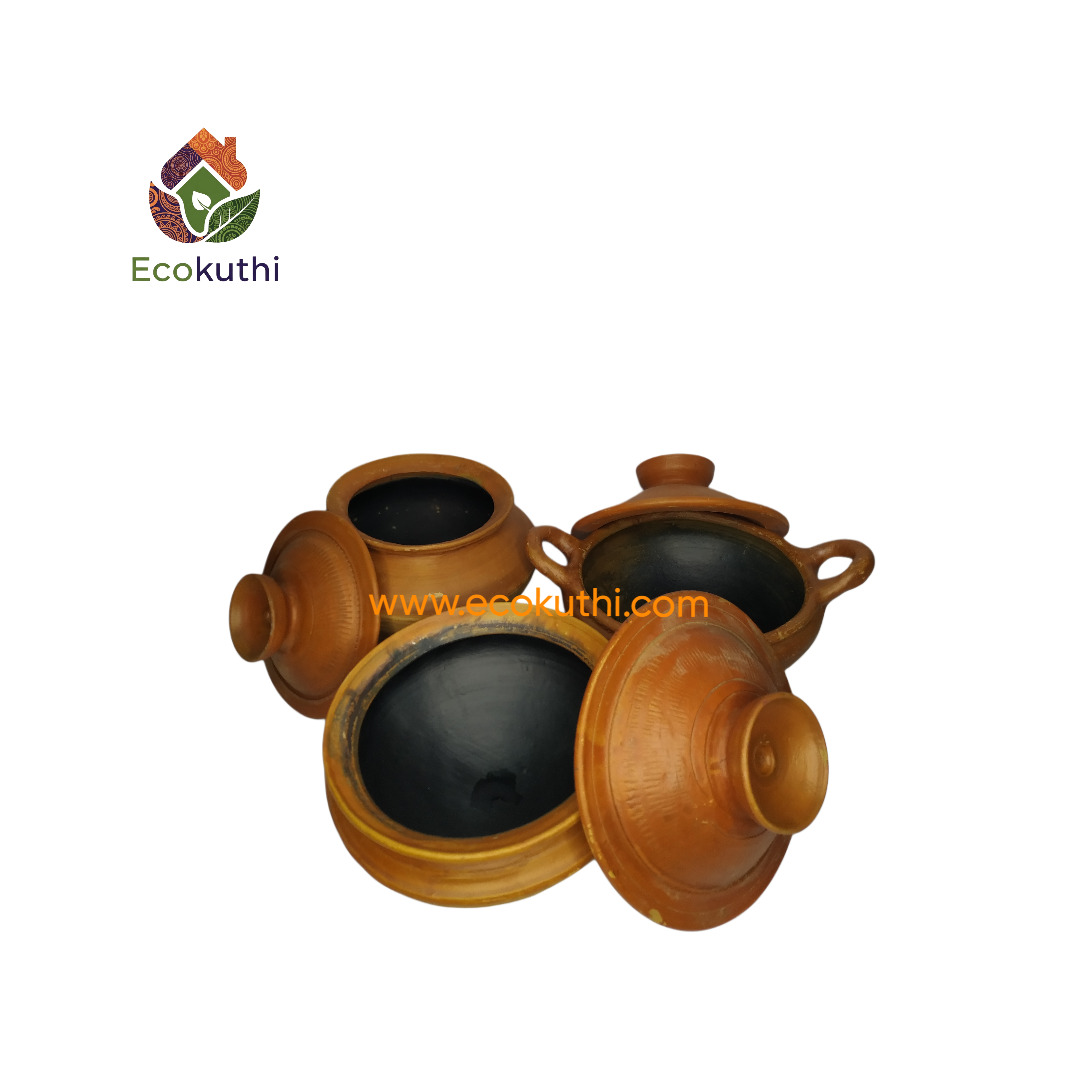 মাটির রান্নার হাঁড়ি সেট (৩ পিস) - Matir Hari Cooking Pot Set